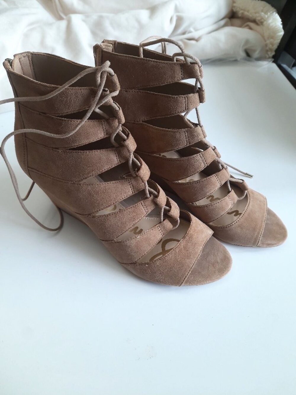 Sam Edelman Tan Open Toe Heels Size 9